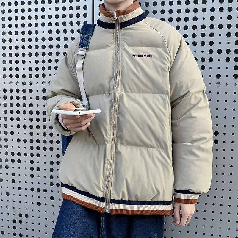 港风冬款男加厚面包服立领棒球服宽松大码棉衣保暖棉袄M33,男装棉衣,星座1013-1