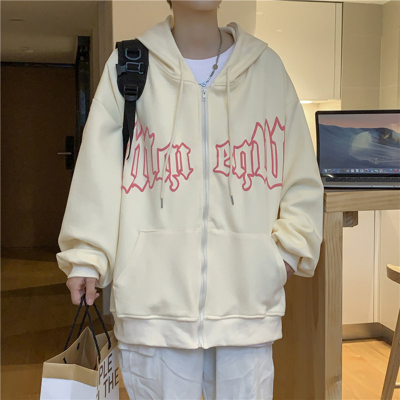 高品质秋款男夹克连帽卫衣字母发泡印花冲锋衣外套wy304,男装夹克,星座1013-1