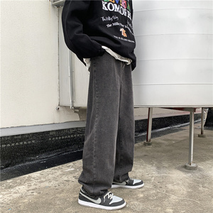 加绒加厚冬款男牛仔裤直筒宽松纯色休闲长裤n加绒图片