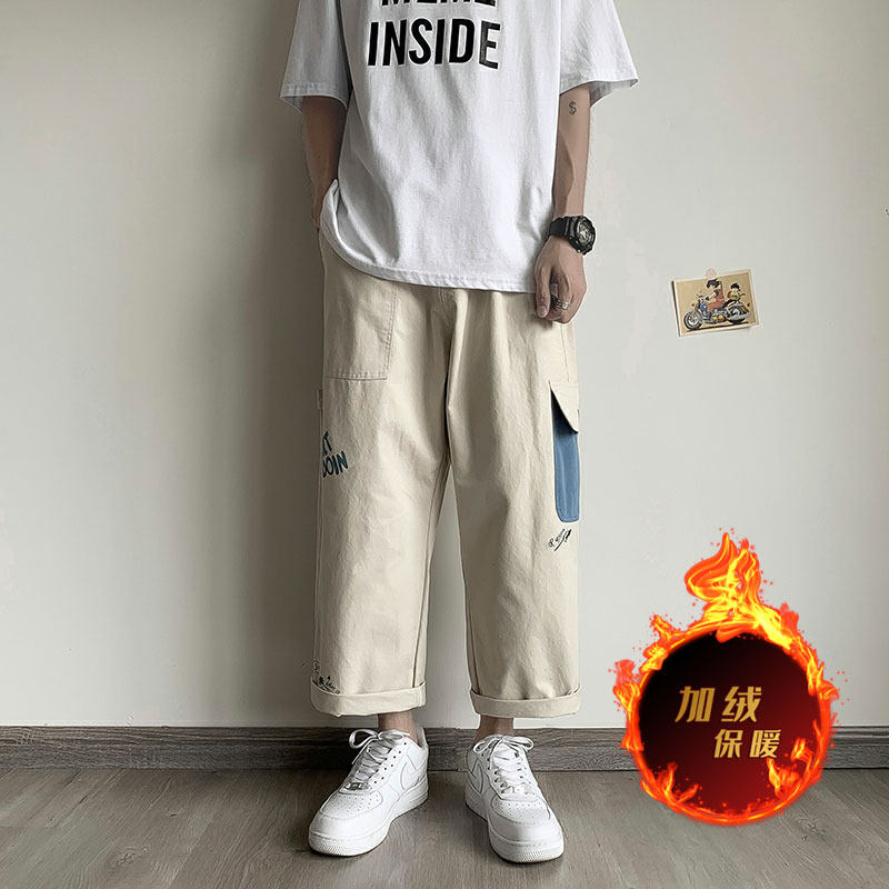 加绒加厚冬款男休闲裤印花工装大口袋h631P35加绒P45,男装休闲裤,星座1013-1