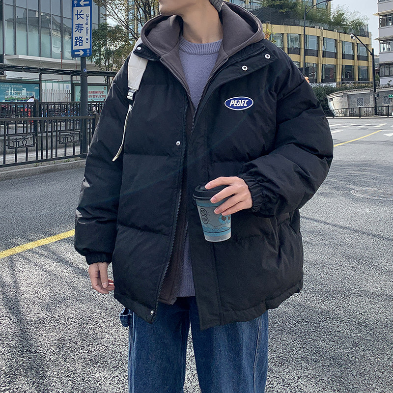 冬款男棉衣假两件连帽克莱因蓝加厚保暖贴标棉袄外套Y753,男装棉衣,星座1013-1