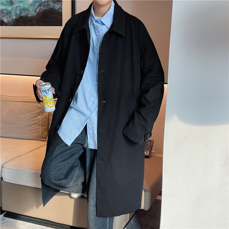 oversize风衣男春秋季2025中长款日系工装cityboy大衣克苏鲁外套,男装风衣,星座1013-1