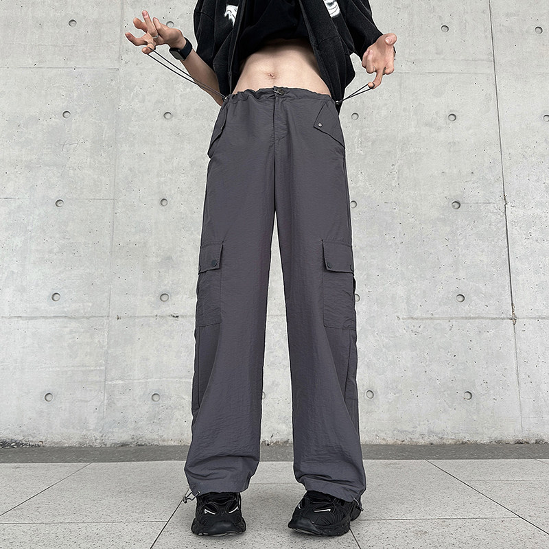 港风夏款男裤工装裤大口袋抽绳冲锋裤休闲长裤h936P45,男装休闲裤,星座1013-1