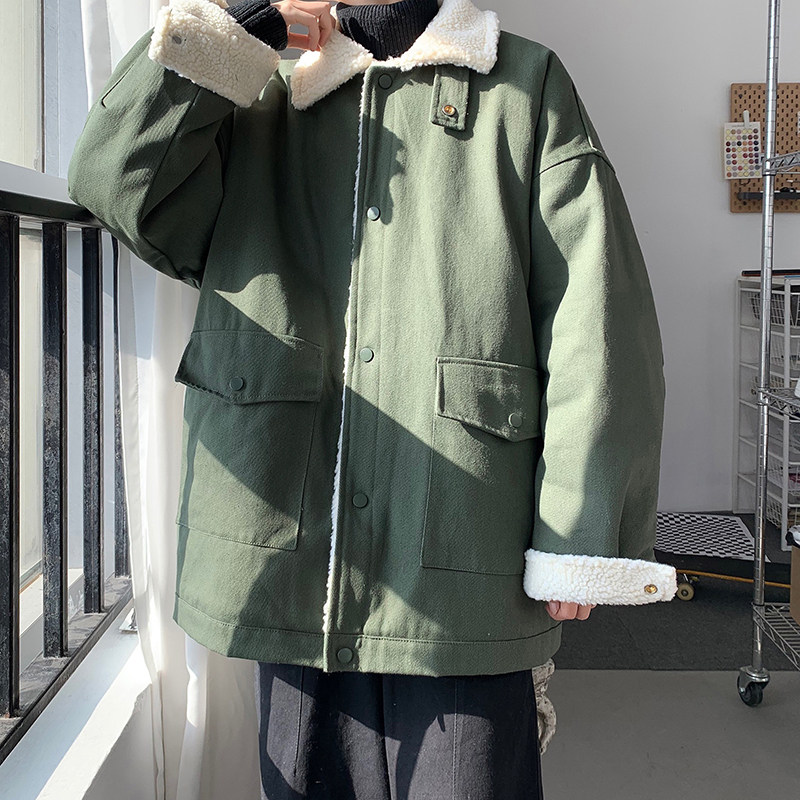 冬男棉衣羊羔毛加厚面包服宽松工装夹克外套M65,男装棉衣,星座1013-1
