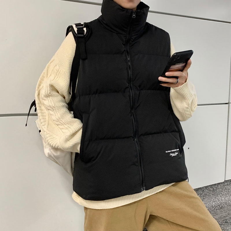 冬款男马甲高领棉衣无袖坎肩字母印花棉袄袄保暖背心外套MJ04,男装棉衣,星座1013-1