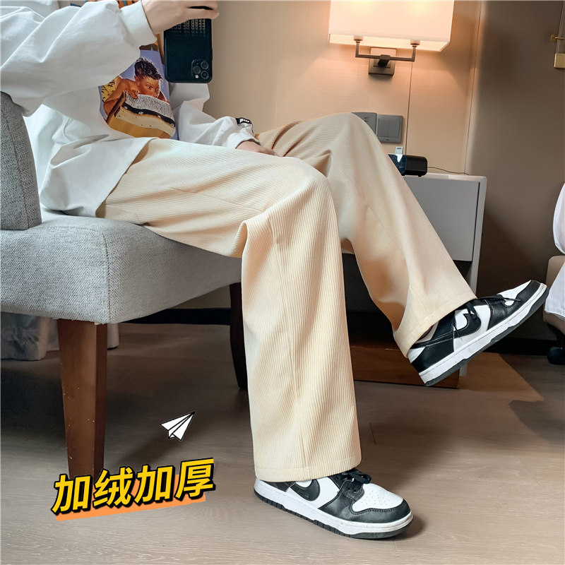 港风冬款男休闲裤灯芯绒加绒加厚直筒长裤h324加绒,男装休闲裤,星座1013-1