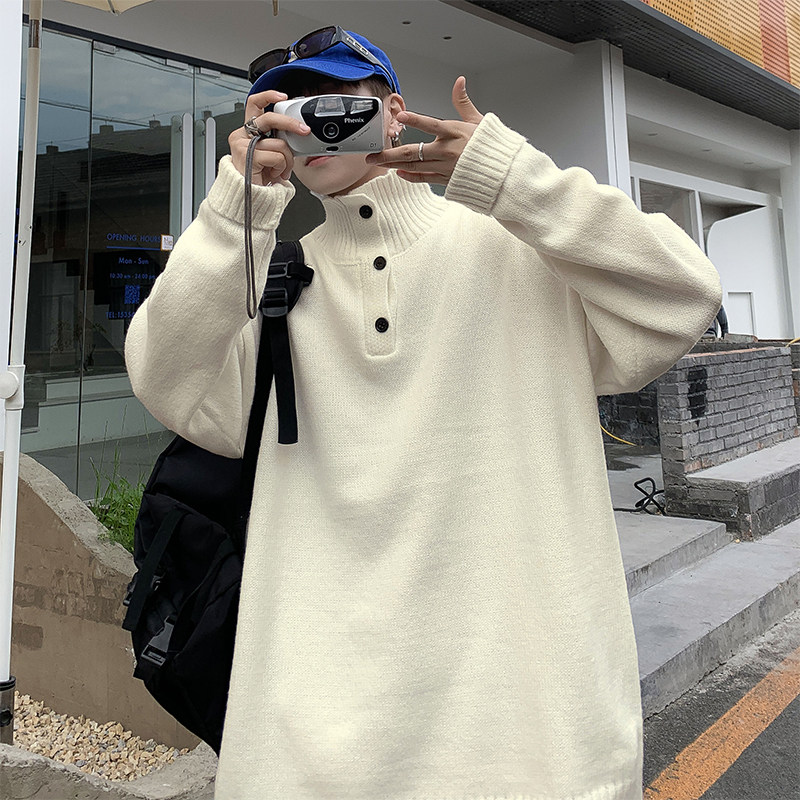 克莱因蓝秋冬男针织衫高领套头单排扣休闲外套M9136,男装针织衫/毛衣,星座1013-1