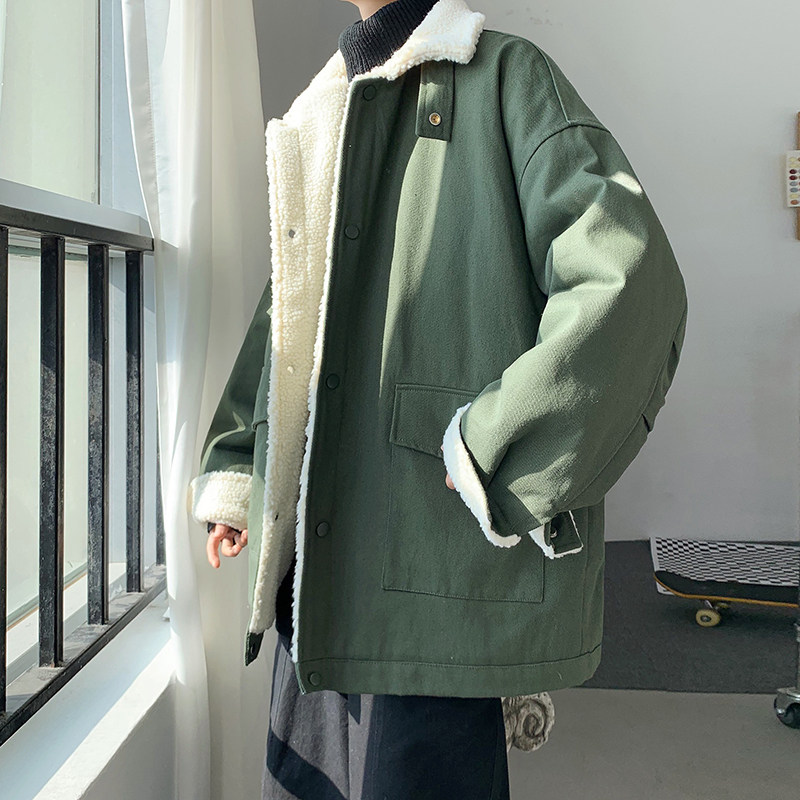 冬男棉衣羊羔毛加厚面包服宽松工装夹克外套M65,男装棉衣,星座1013-1