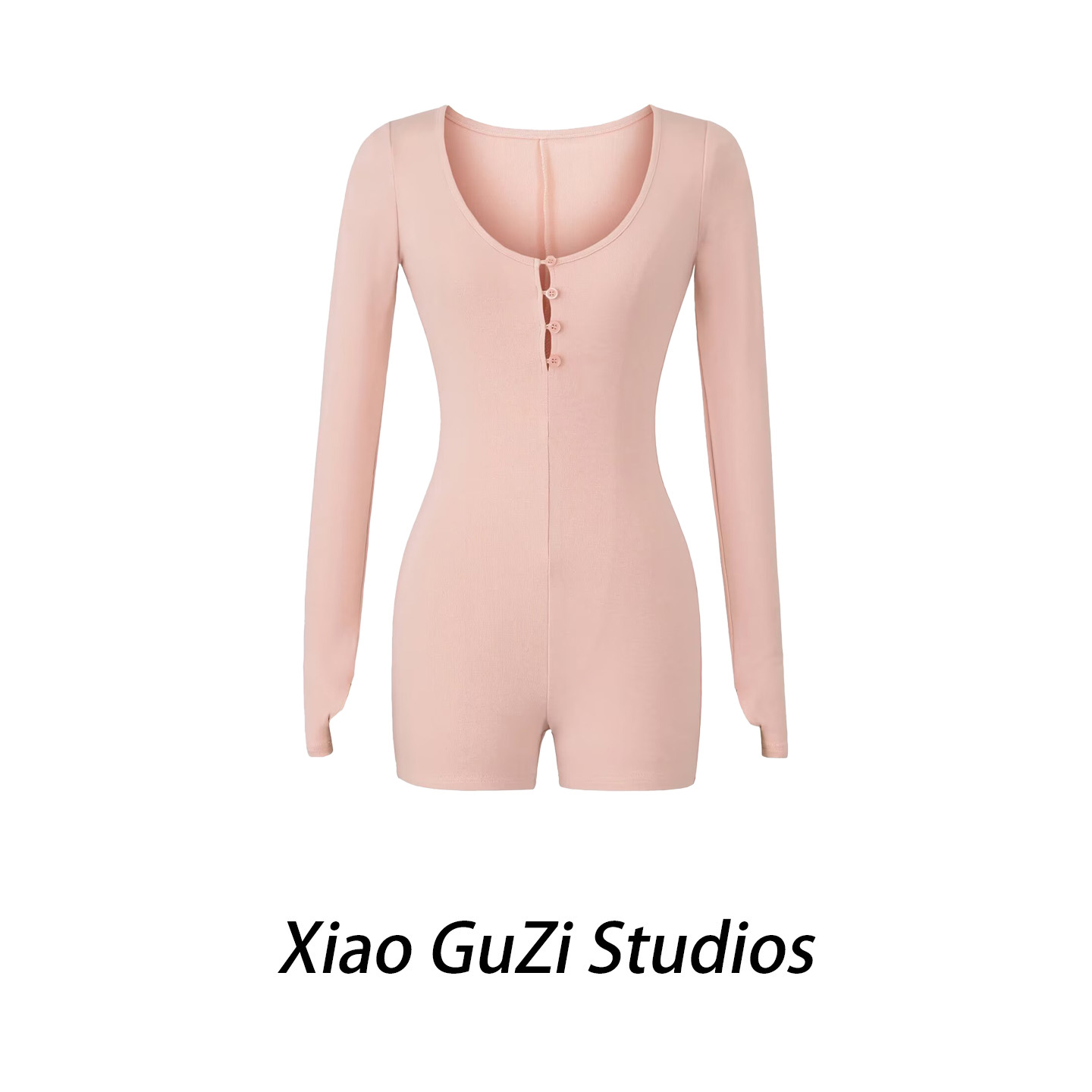 弹力紧身长袖紧身包臀连体裤