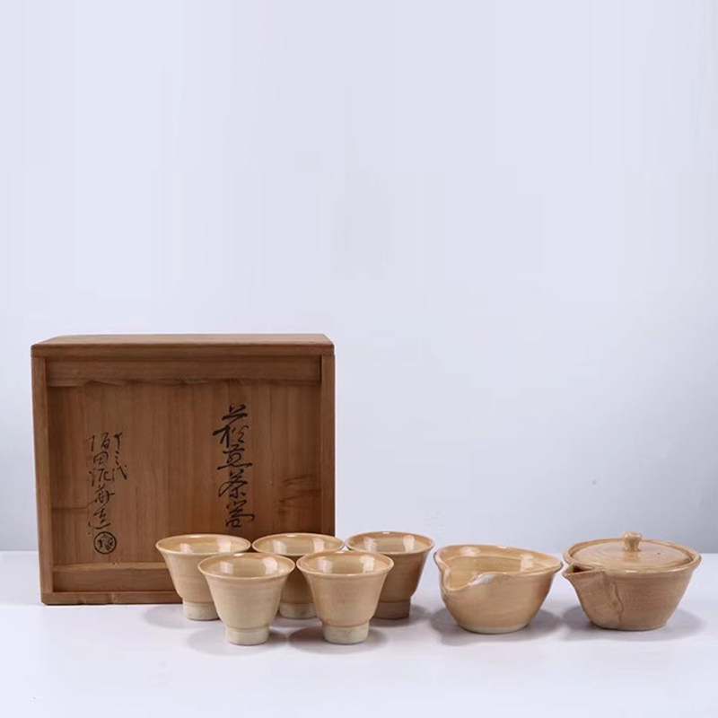 日本 萩烧 名家十三代坂田泥华 陶茶器茶具套组套装