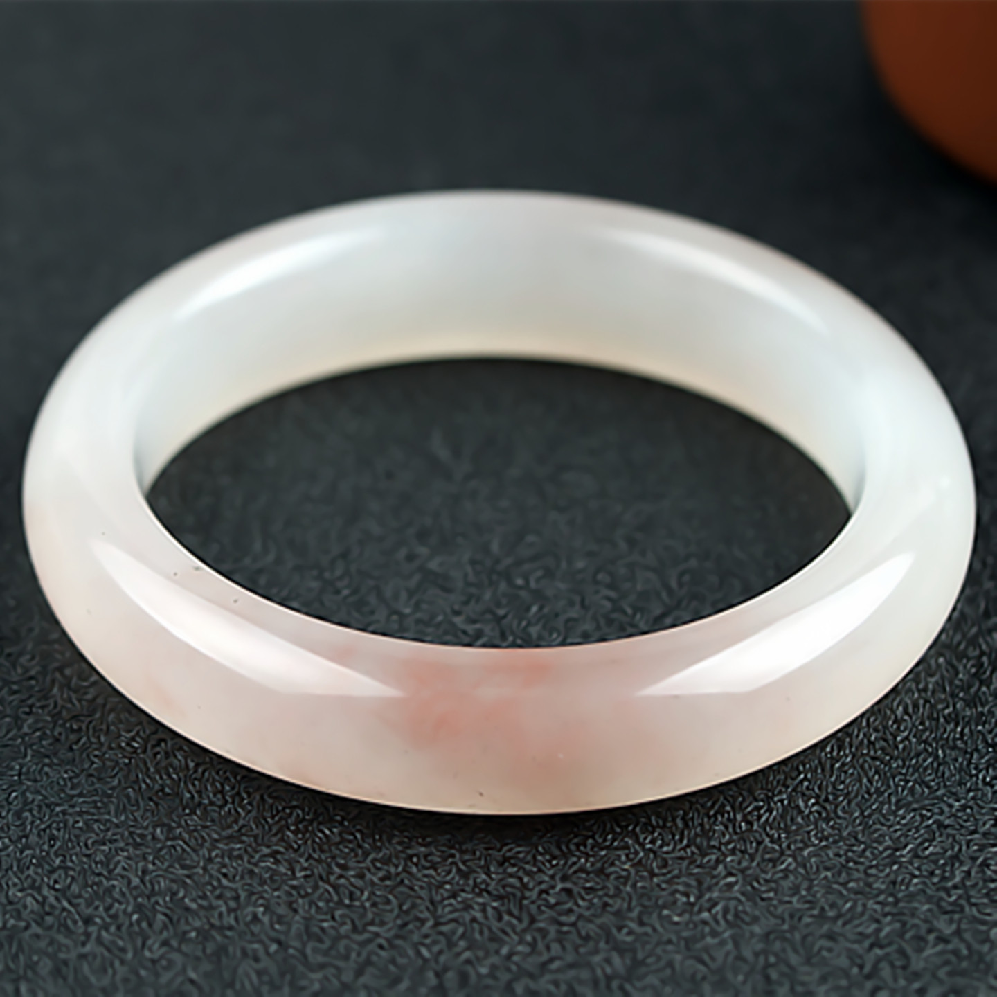 收藏级 桂林鸡血玉手镯冰种粉色贵妃料54圈口正品天然玉石镯子女