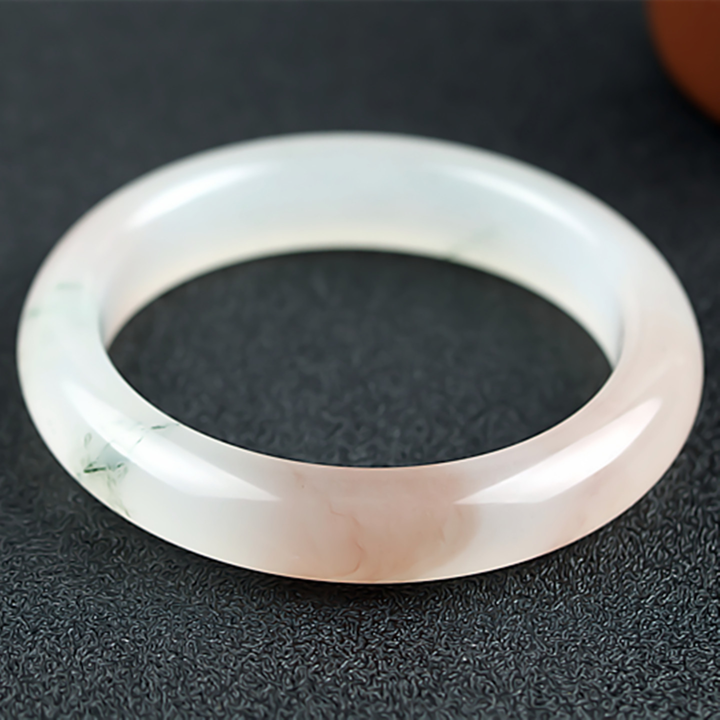 收藏级 桂林鸡血玉手镯高冰种三彩粉色贵妃料52圈口正品玉石镯子