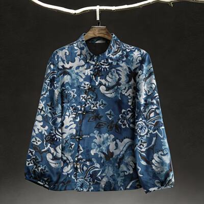 桑蚕丝香云纱国风短上衣