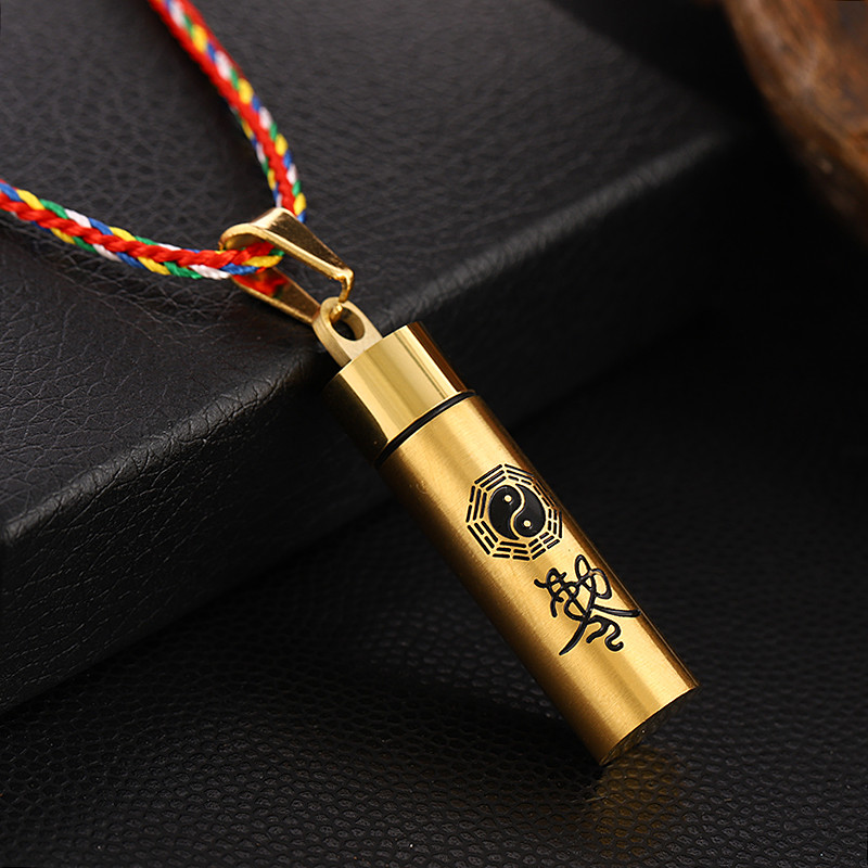 防水金光神咒挂件八卦太极图项链