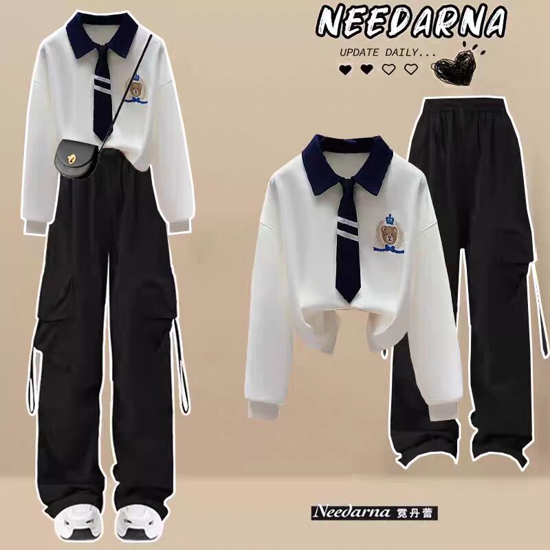 青少年女中大童卫衣两件套春秋装