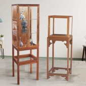 实木玻璃展示柜透明陈列收纳展柜中式 博物馆工艺摆件立柜带灯定制