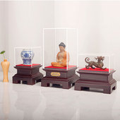 亚克力展示盒黄金礼品盒展示柜收纳陈列盒佛像摆件底座防尘罩定制