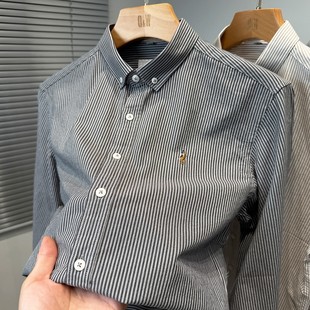 男长袖 男装 2026春秋季 纯棉衬衫 商务休闲内搭寸衣 薄款 品牌保罗衬衫