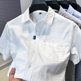 纯棉寸衣男 高品质纯色衬衫 男短袖 2025新款 品牌潮流休闲衬衣男夏装