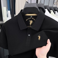 品牌折扣正品保罗高端纯棉翻领POLO衫男夏季小马标丝光棉短袖t恤