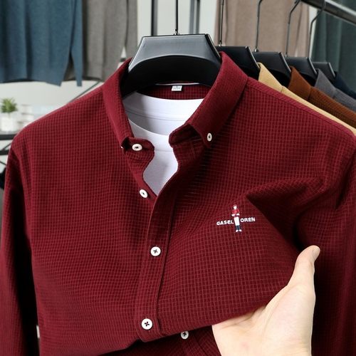 【奥特莱斯】100%纯棉长袖衬衫男