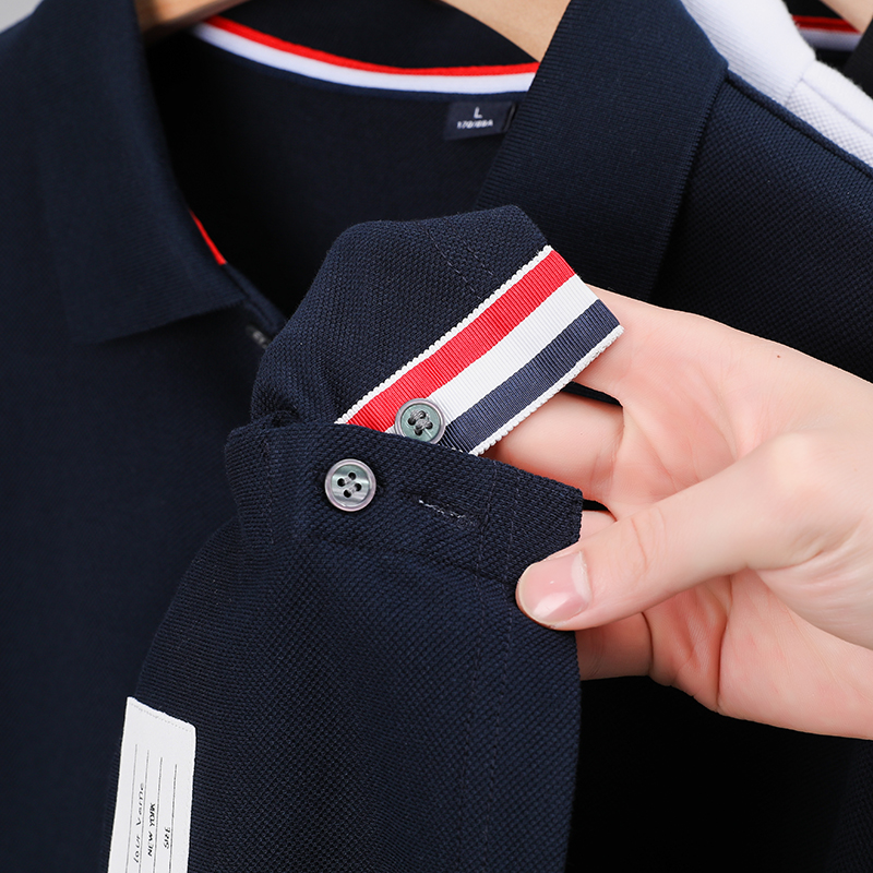 （下摆开叉）品牌条纹保罗polo衫短袖t恤男夏季纯棉半袖男装衣服