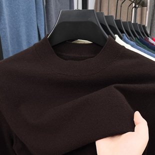 秋冬新款加厚羊毛衫男士半高领针织打底衫毛衣男款冬季羊绒衫内搭