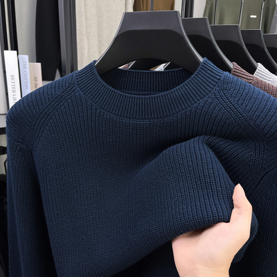 100%纯棉高端长袖t恤男士春秋