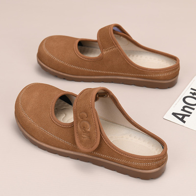 包头半拖女外穿春夏新款厚底舒适勃肯鞋一脚蹬懒人鞋玛丽珍休闲鞋