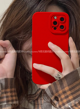 Reno14/13/12/10中国风新年红findX9/X7/x3/x6适用opporeno15手机壳全包镜头x5防摔x8s套pro秋冬女网红软硅胶