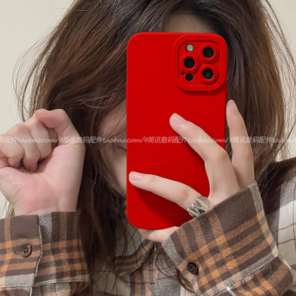 Reno14/13/12/10中国风新年红findX9/X7/x3/x6适用opporeno11手机壳全包镜头x5防摔x8s套pro秋冬女网红软硅胶