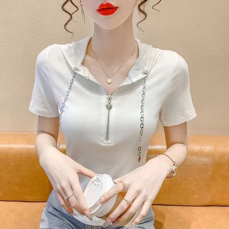 冰丝短袖T恤女洋气减龄上衣