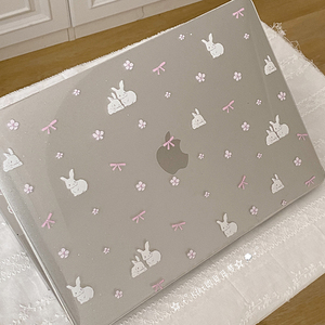 Kiki的白日梦/碎花蝴蝶结可爱满天星闪粉亚克力MacBookproairneo保护壳保护套轻薄防磕碰pcM2新款防摔透气