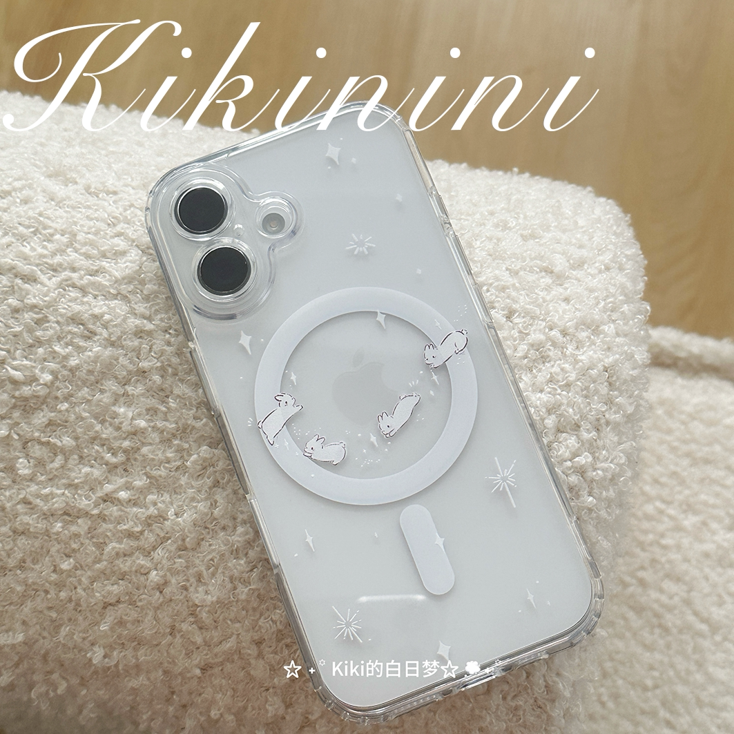 kiki白日梦原创手机壳星星兔子星空星色高透明适用苹果iphone17pro1514pro爱手机亚克力壳气囊磁吸壳