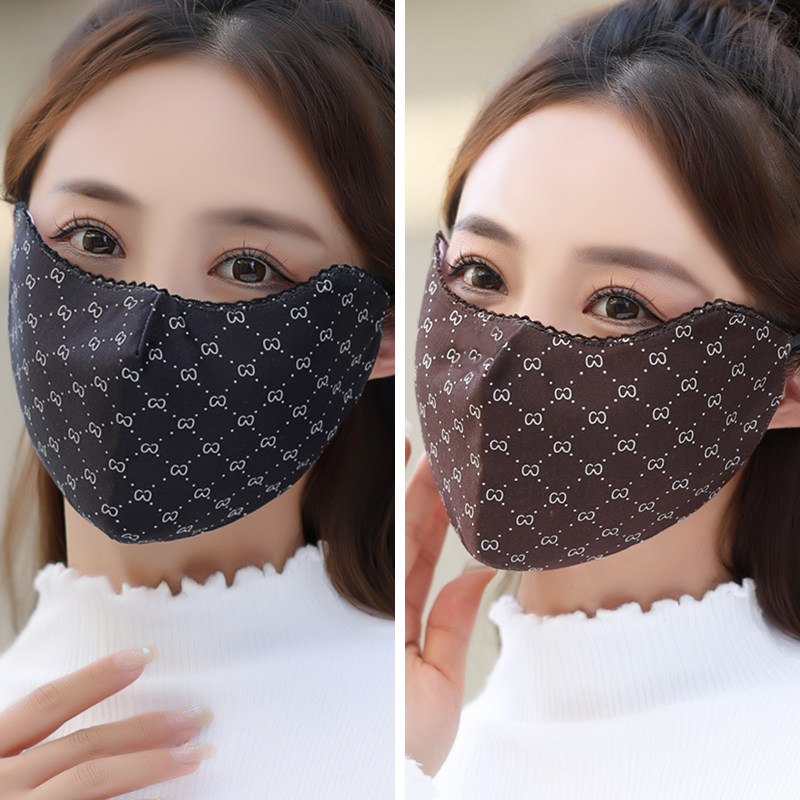 口罩女秋冬季防寒保暖纯棉布高颜值成人3d立体户外骑行面罩男潮款