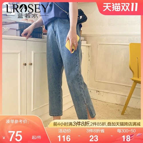 Осенние штаны, джинсы для отдыха, большой размер, свободный прямой крой