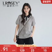 女装 肌理感正肩Polo衫 2026新款 蓝若水大码 胖MM夏装 复古显瘦上衣