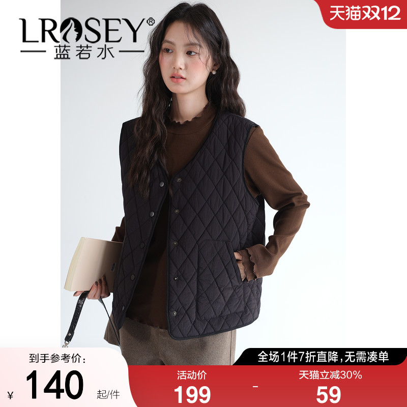 蓝若水韩系设计感显瘦马甲上衣