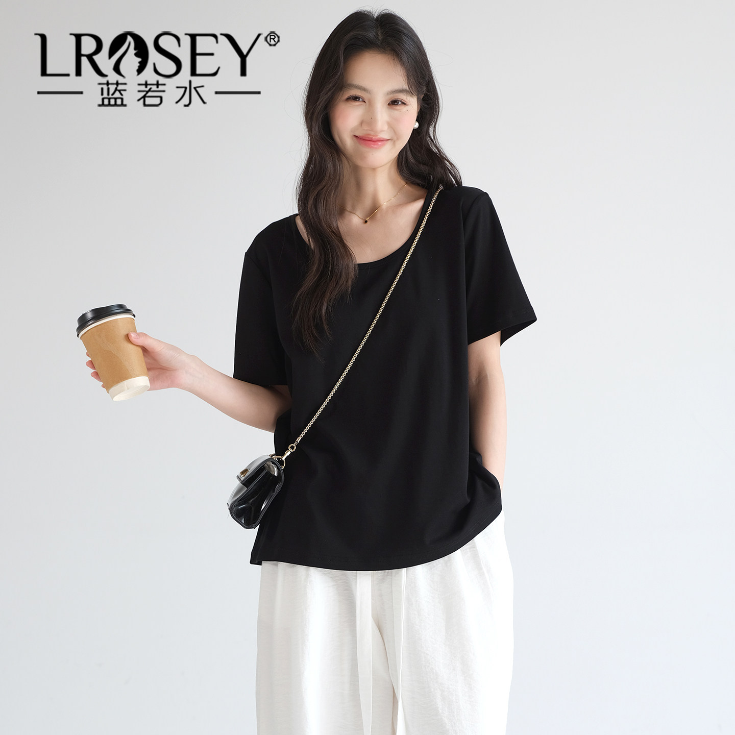 【正肩双面液氨面膜T恤】蓝若水大码2026夏装新款基础款短袖上衣,女装/女士精品,大码内搭,淘宝优惠券,粉丝福利购,淘宝优惠卷