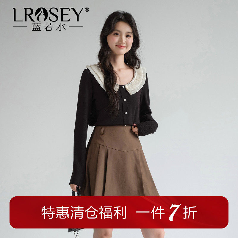 蓝若水大码女装2026春新款法式复古娃娃领针织衫胖MM淑女打底上衣,女装/女士精品,大码内搭,淘宝优惠券,粉丝福利购,淘宝优惠卷