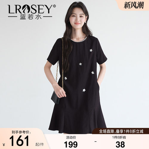 蓝若水小众设计感显瘦连衣裙