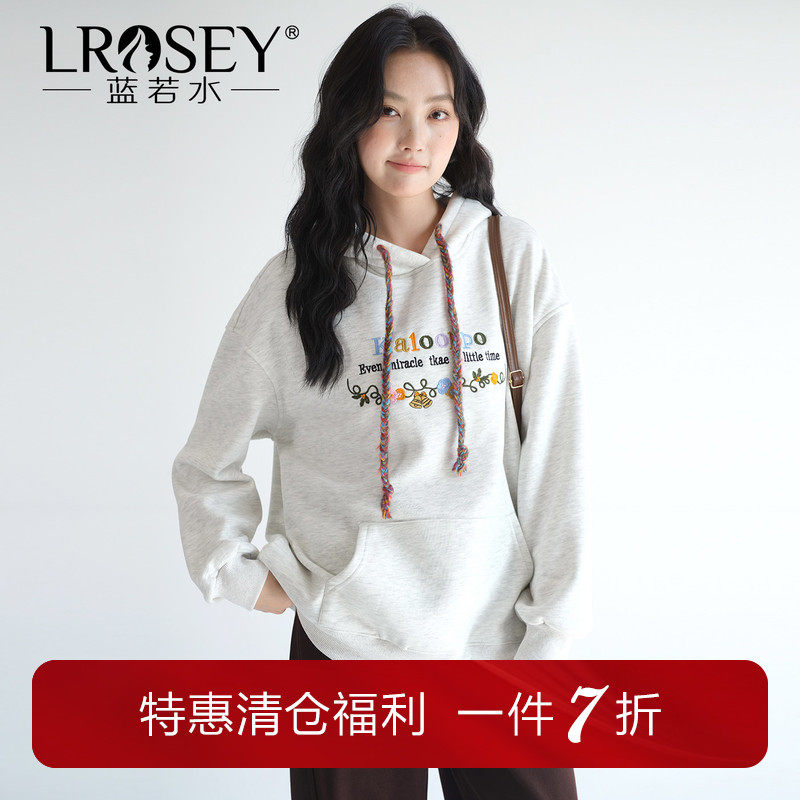 蓝若水大码女装花朵刺绣加绒连帽卫衣2025冬装新款小个子宽松上衣,女装/女士精品,大码内搭,淘宝优惠券,粉丝福利购,淘宝优惠卷