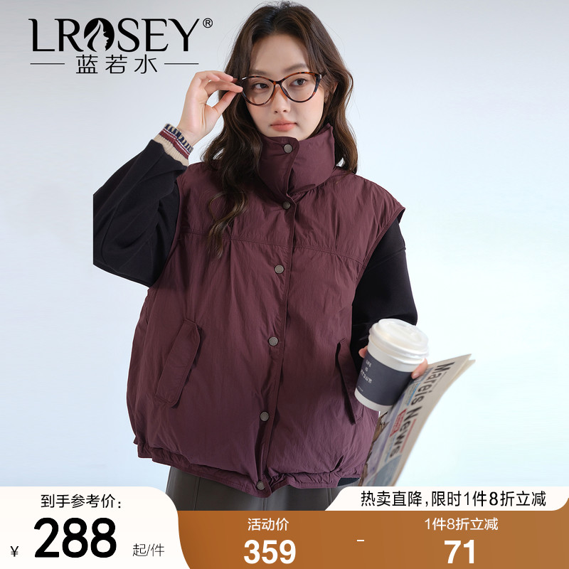 蓝若水休闲宽松百搭无袖棉衣外套