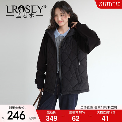 蓝若水设计感拼接保暖显瘦外套