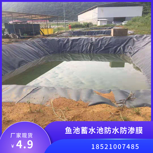 加厚鱼池防水膜蓄水池人工湖水产养殖防穿刺膜HDPE楼顶种植防水膜