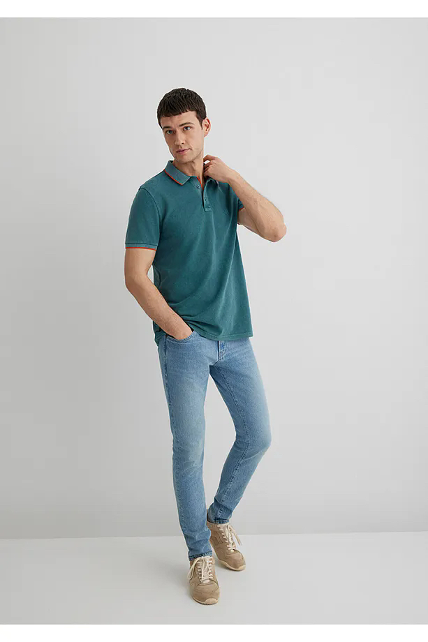 土耳其mavi绿色短袖polo衫男宽松休闲上衣065920-30708