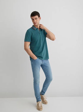 土耳其mavi绿色短袖polo衫男宽松休闲上衣065920-30708