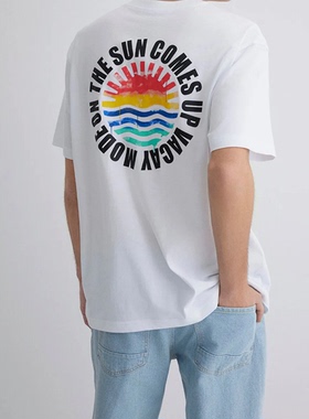 土耳其mavi男士夏季宽松百搭背后印花短袖T恤0612610-620