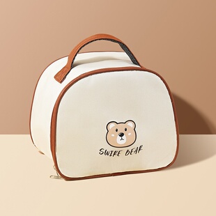 饭盒包手提袋保温包便当餐盒保温桶圆形袋子饭桶可斜挎上班族带饭