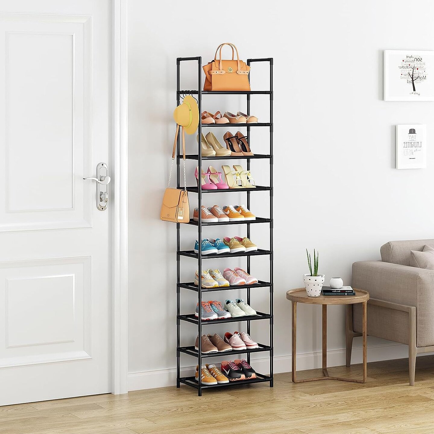 跨境10层织布多功能可拆卸鞋柜多层简易壁橱入口鞋架